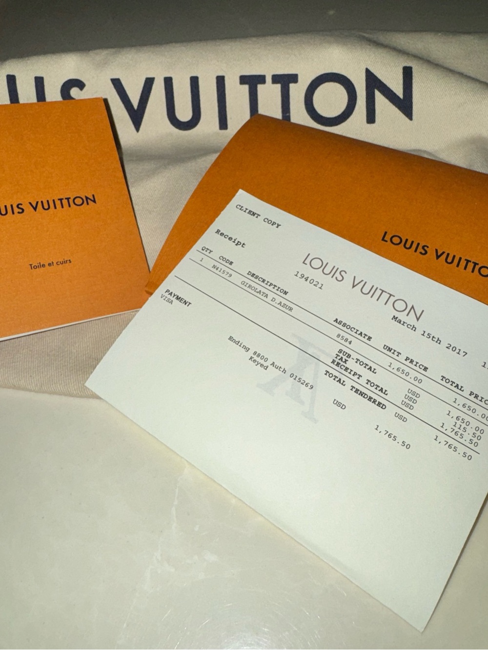 Louis Vuitton Girolata Damier Azur N41579 — Receipt Included — Excellent Cond. - Picture 8 of 8